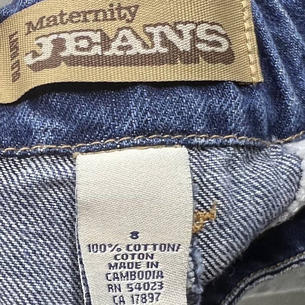 Old Navy Maternity Bermuda Jean Shorts Size 8 Blue Denim Drawstring Waist Womens - Picture 4 of 4